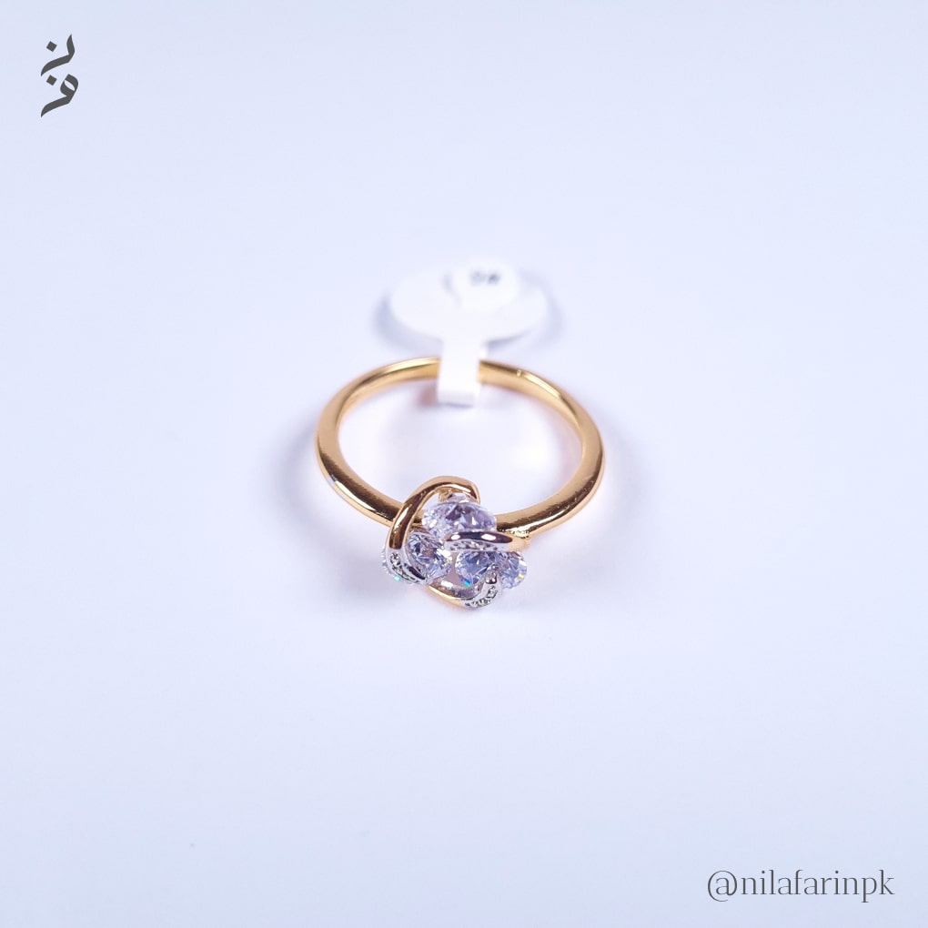 Dainty Gold Plated Marquise Cut CZ Trio Ring