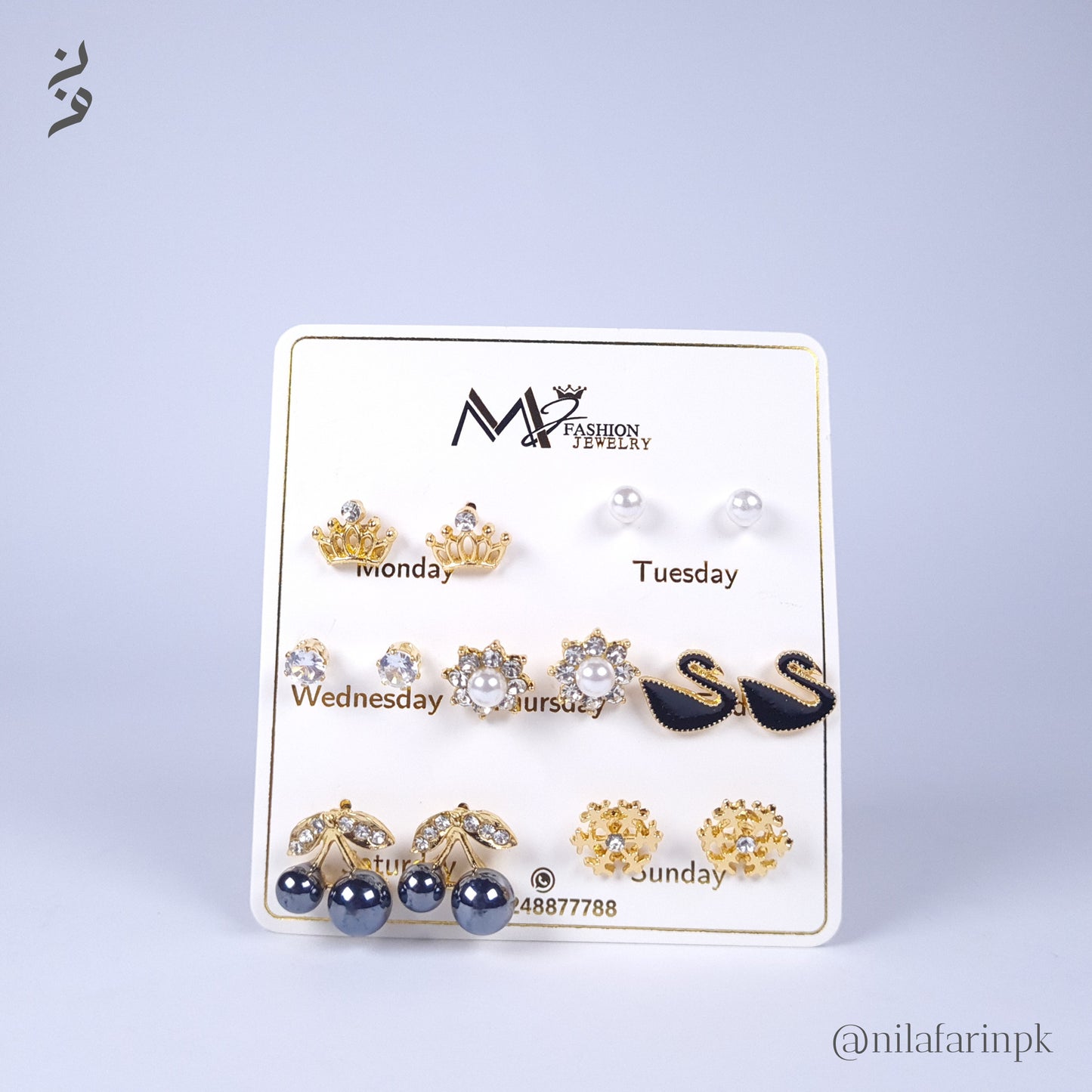 7-Pair Gold-Toned Dainty Earring Set