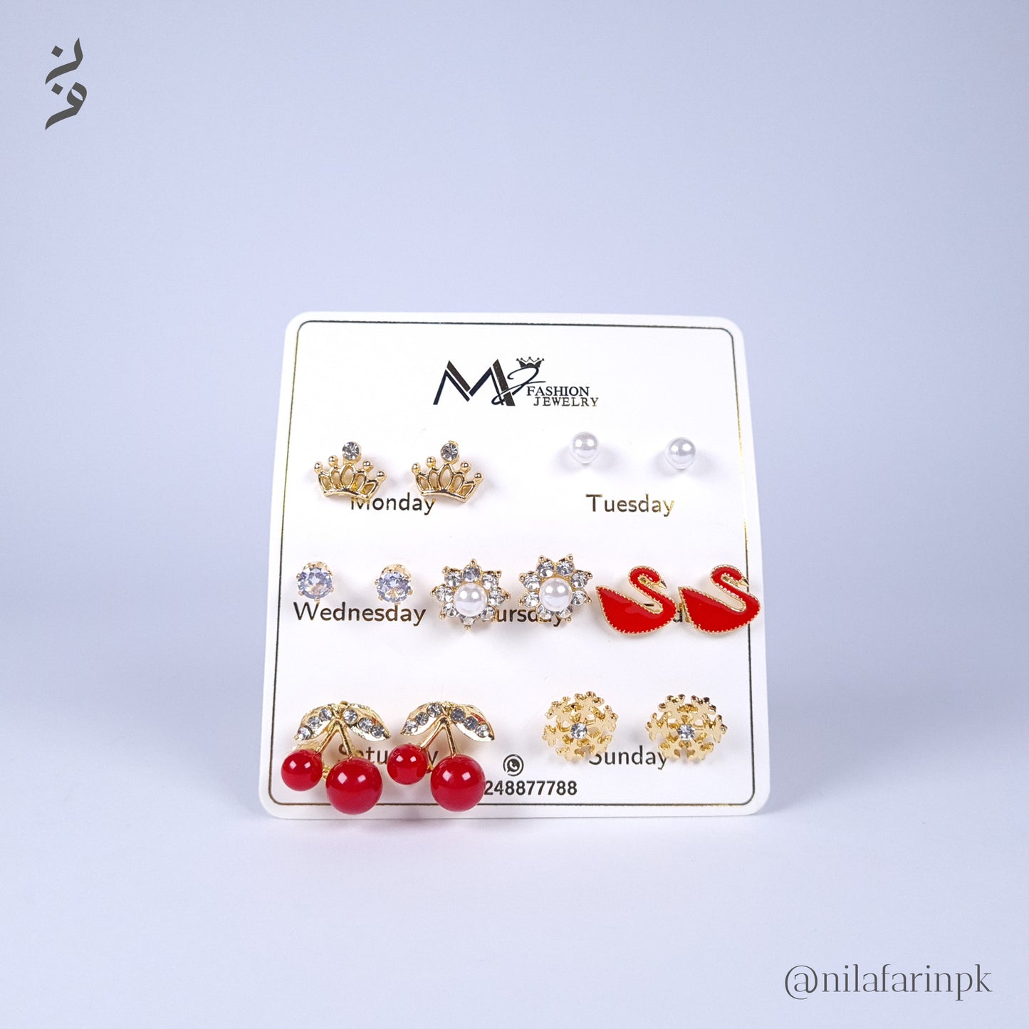 7-Pair Gold-Toned Dainty Earring Set