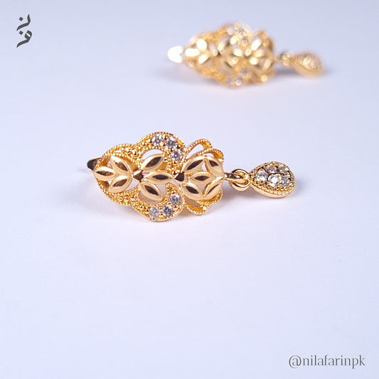 Intricate Gold Filigree Floral Drop Earrings