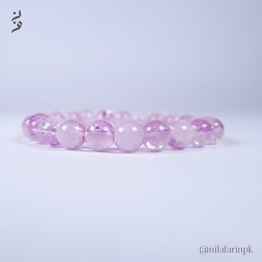 Faceted Pink Crystal Stretch Bracelet