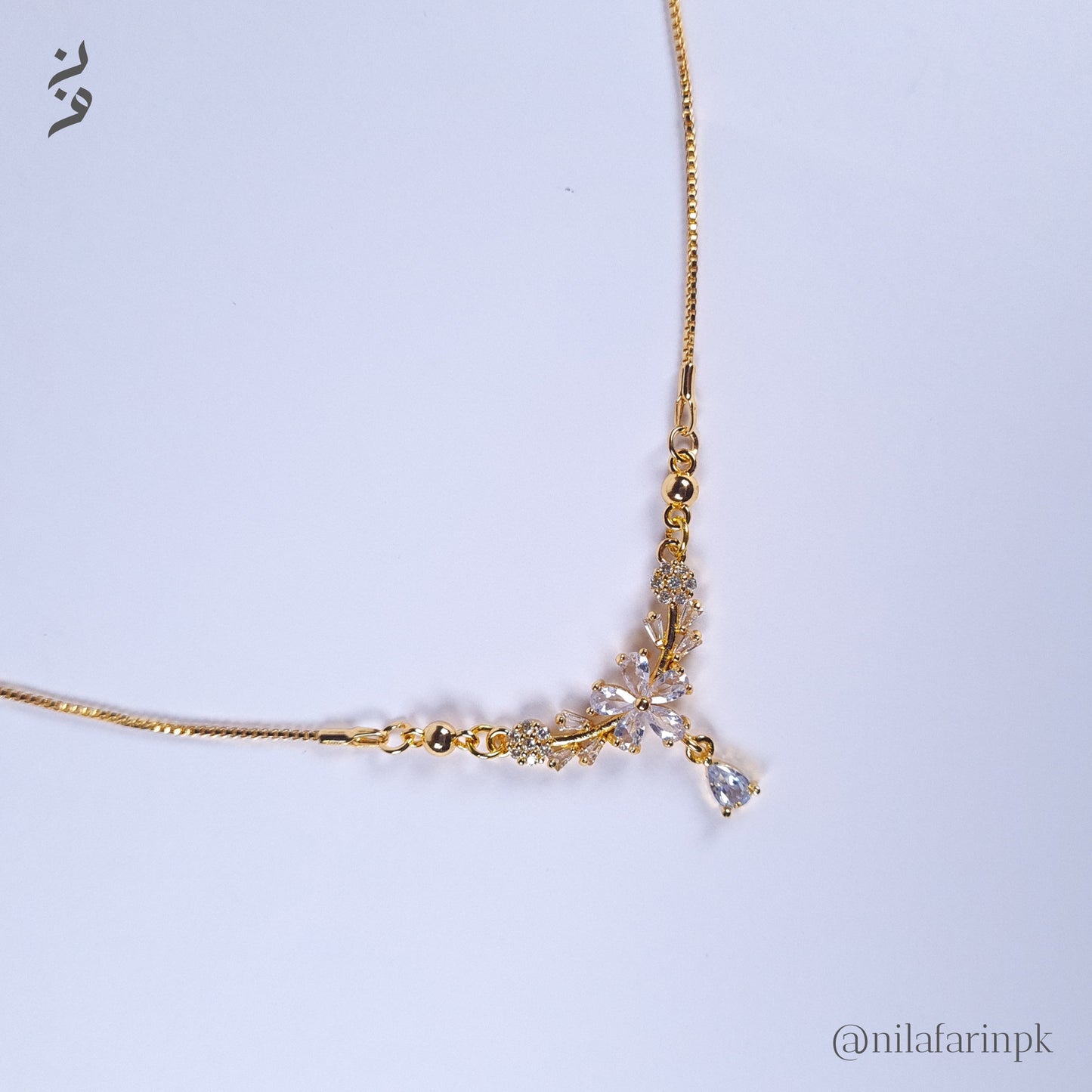 Flower & Gold Necklace Multi Colour