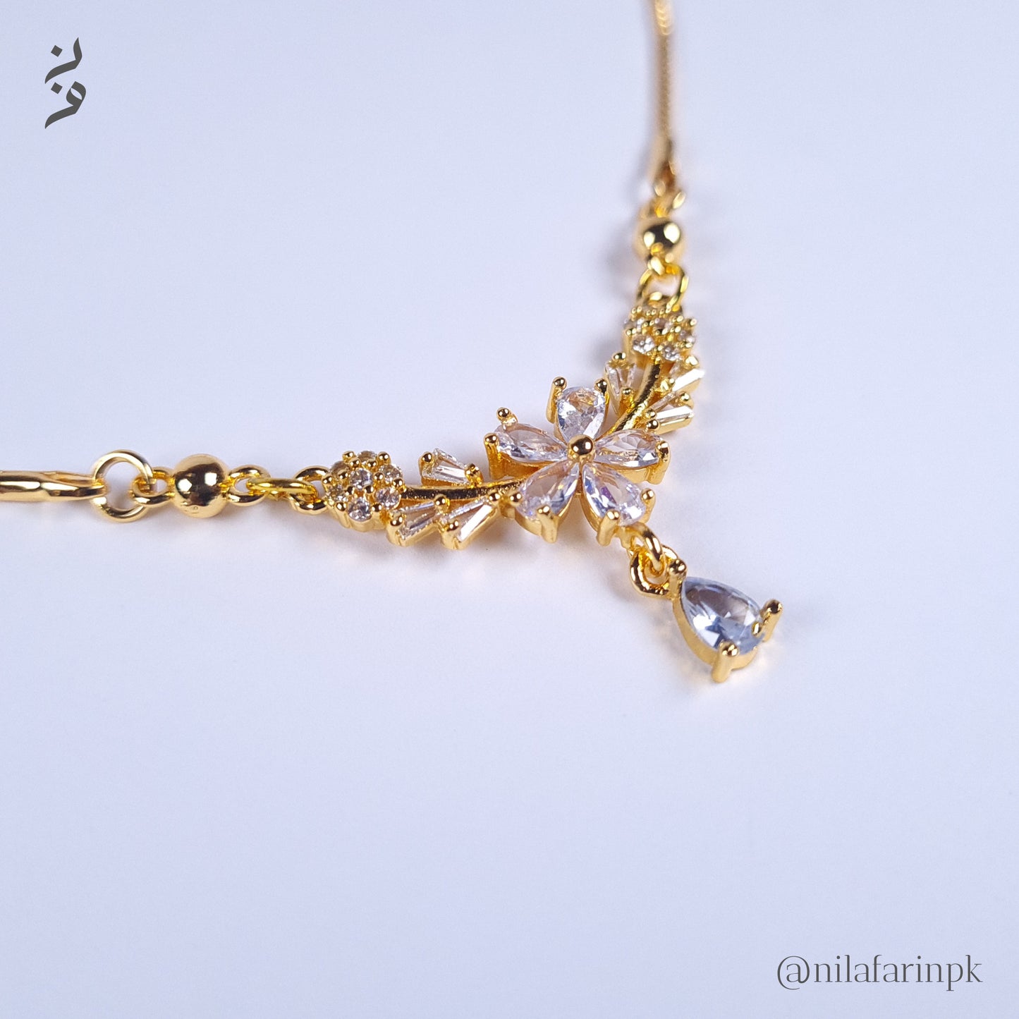 Flower & Gold Necklace Multi Colour