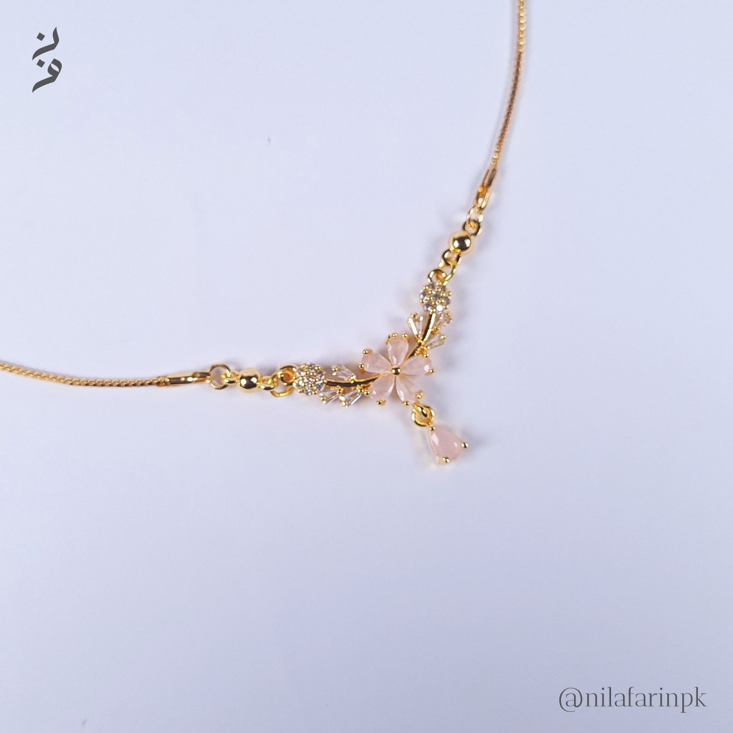 Flower & Gold Necklace Multi Colour