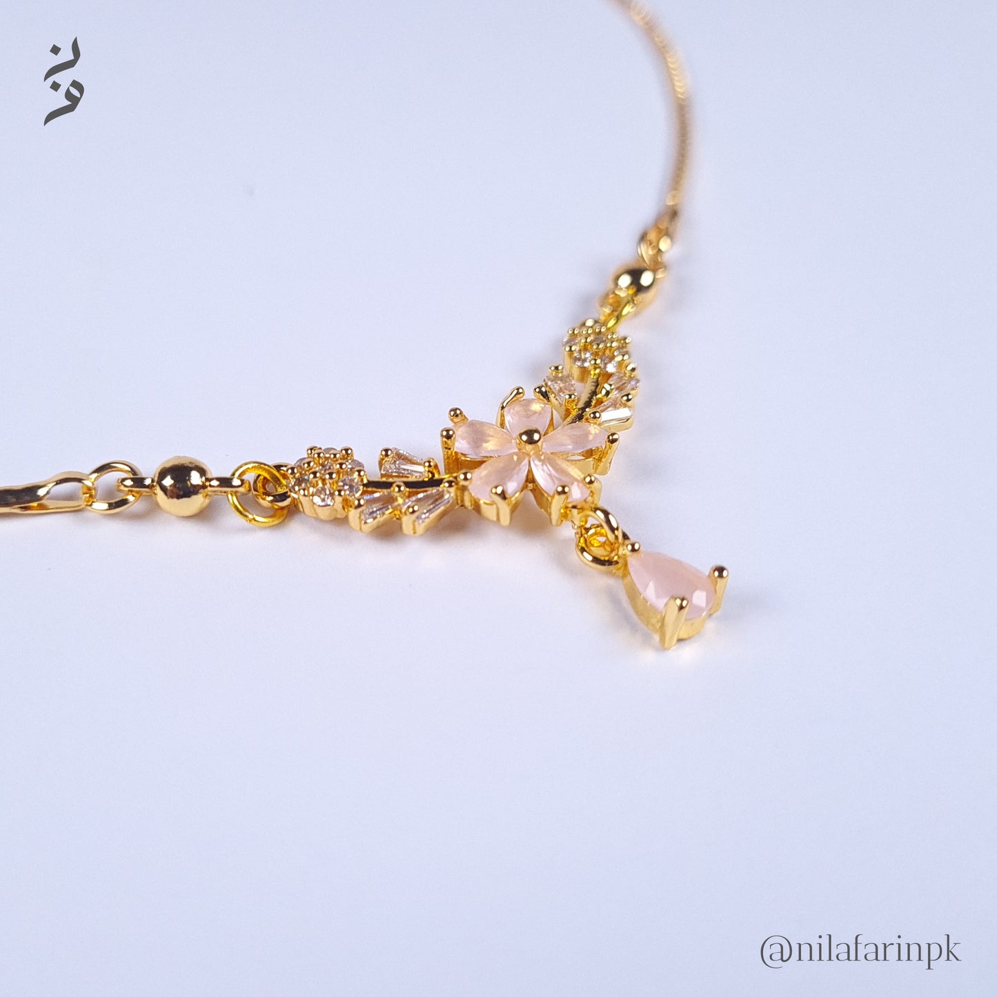 Flower & Gold Necklace Multi Colour