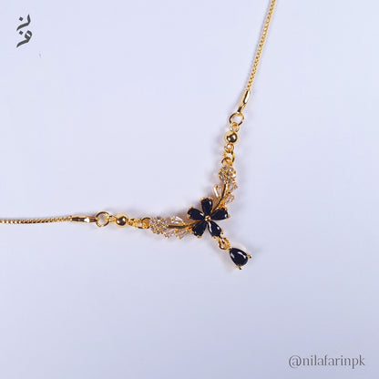 Flower & Gold Necklace Multi Colour