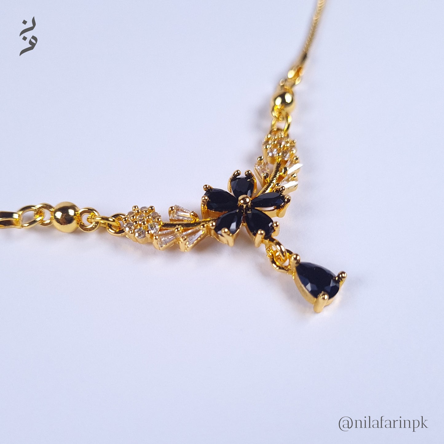 Flower & Gold Necklace Multi Colour