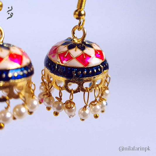 Traditional Meenakari Jhumka Earrings