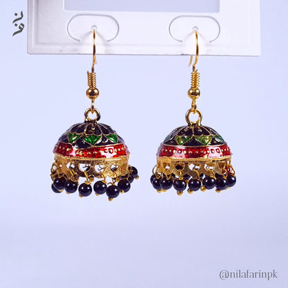 Traditional Meenakari Jhumka Earrings