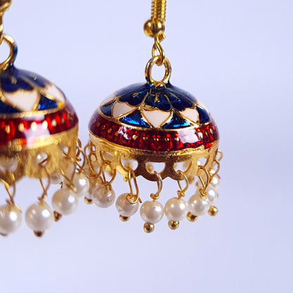 Traditional Meenakari Jhumka Earrings