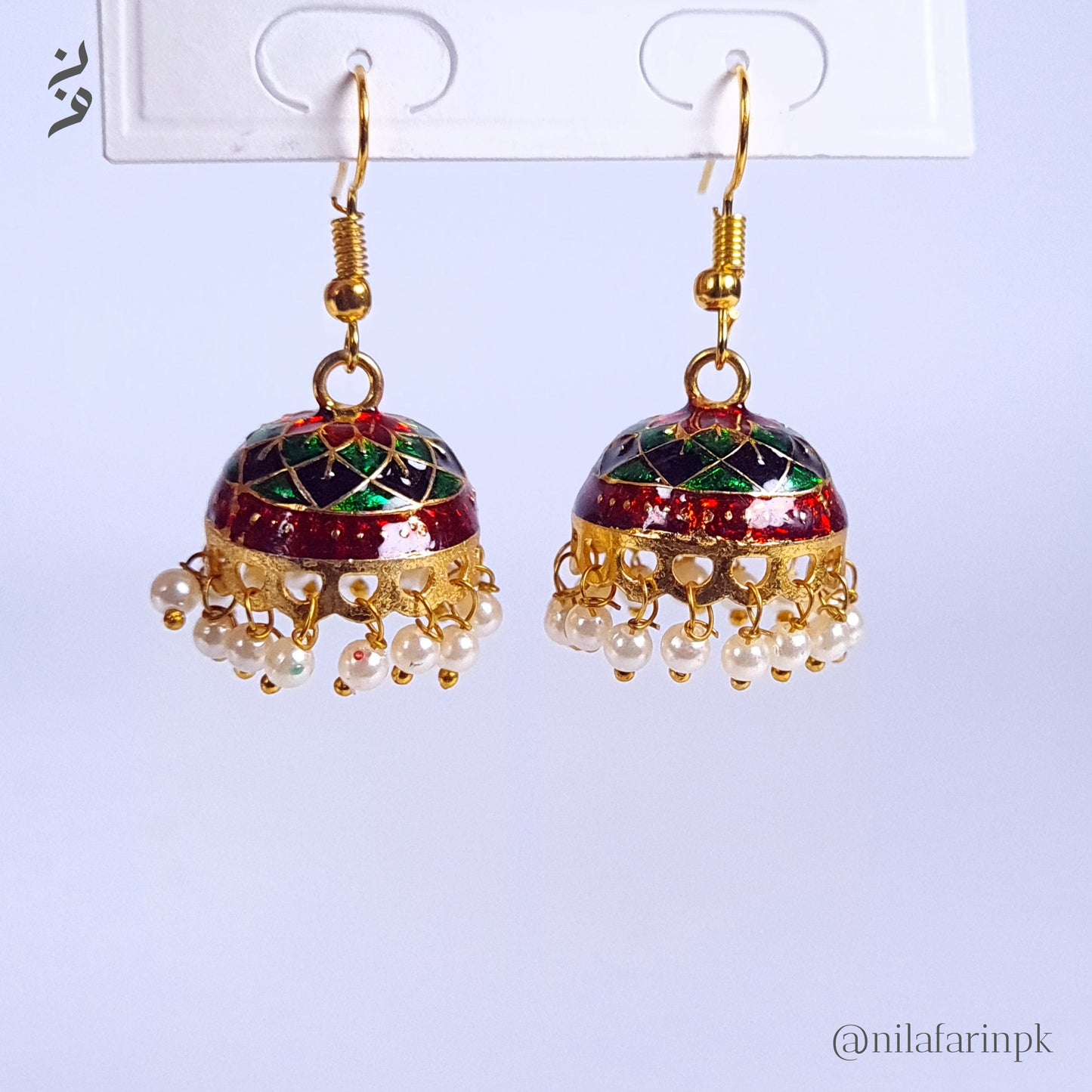 Traditional Meenakari Jhumka Earrings