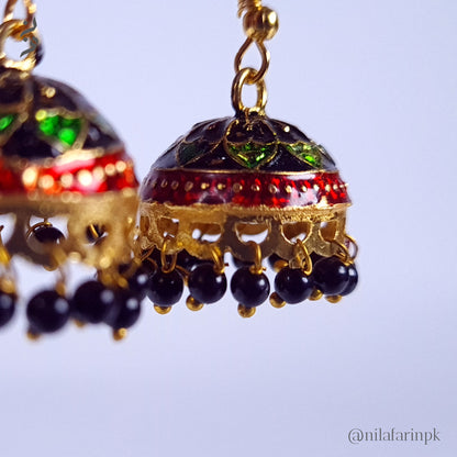 Traditional Meenakari Jhumka Earrings