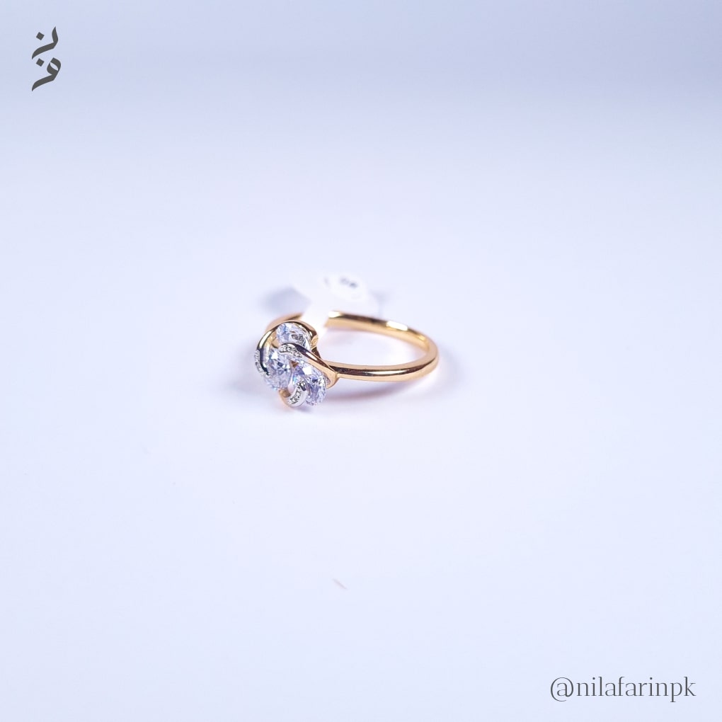 Dainty Gold Plated Marquise Cut CZ Trio Ring