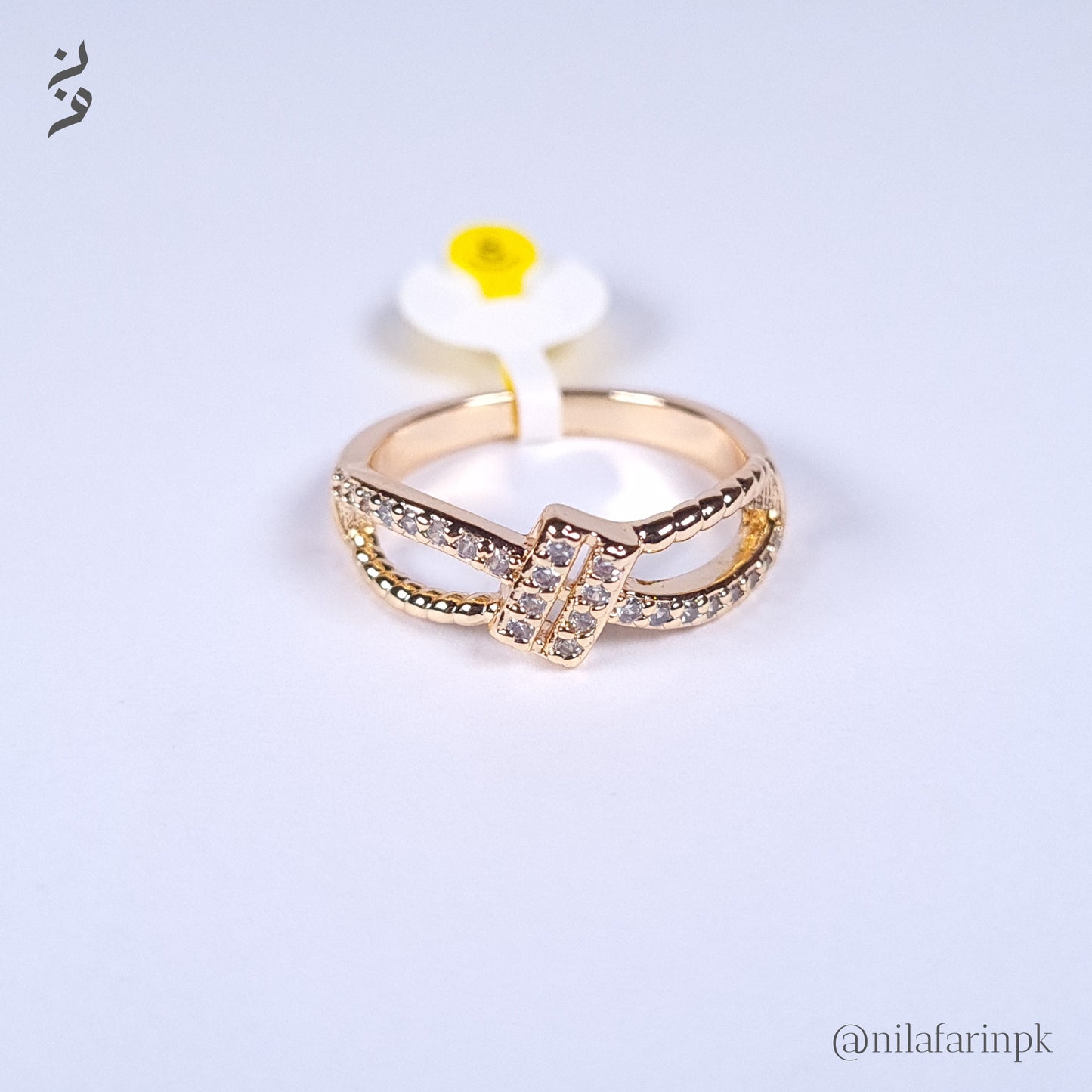 Modern Interwoven Knot Ring with Pave CZ Accents