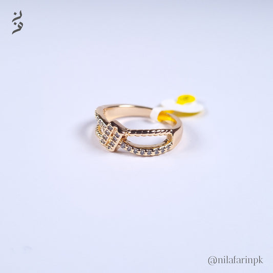 Modern Interwoven Knot Ring with Pave CZ Accents