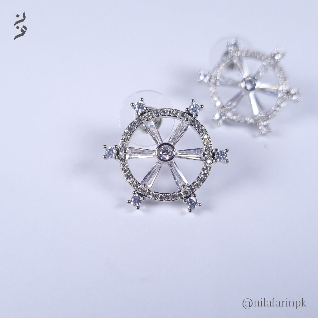 Unique Nautical Ship Wheel Stud Earrings