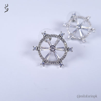 Unique Nautical Ship Wheel Stud Earrings