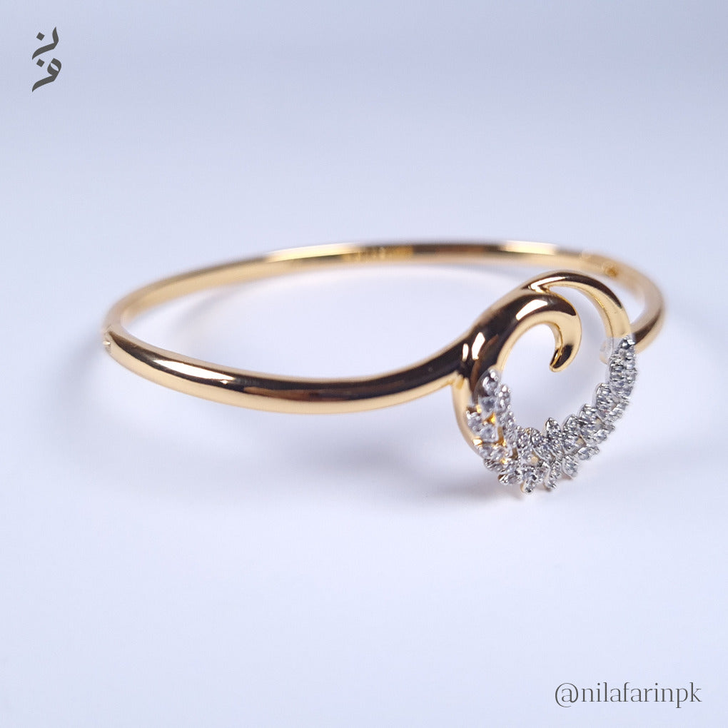 Elegant Dainty Gold-Plated Kada Bangle Bracelet