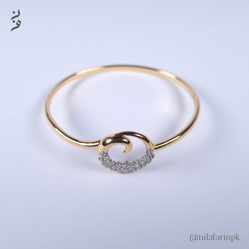 Elegant Dainty Gold-Plated Kada Bangle Bracelet