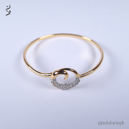 Elegant Dainty Gold-Plated Kada Bangle Bracelet