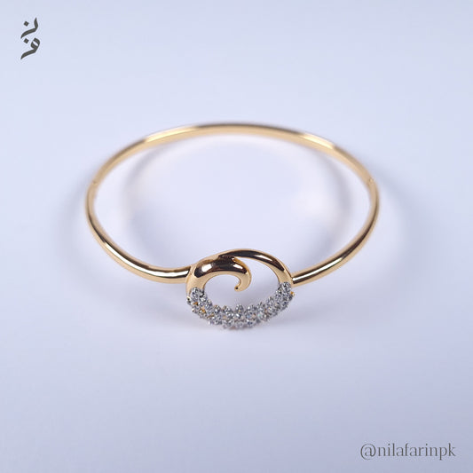 Elegant Dainty Gold-Plated Kada Bangle Bracelet