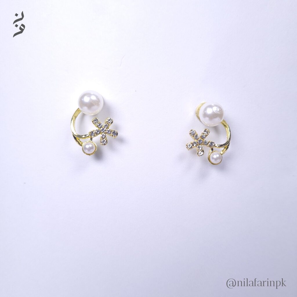 Elegant Floral Pearl Ear Jacket |New Arrival|