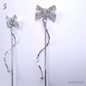 Sparkling Bow Spiral Drop Earrings |New Arrival|