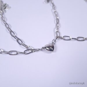 Magnetic Heart Matching braclete - Silver Link Chain Couple Jewelry |New Arrival|