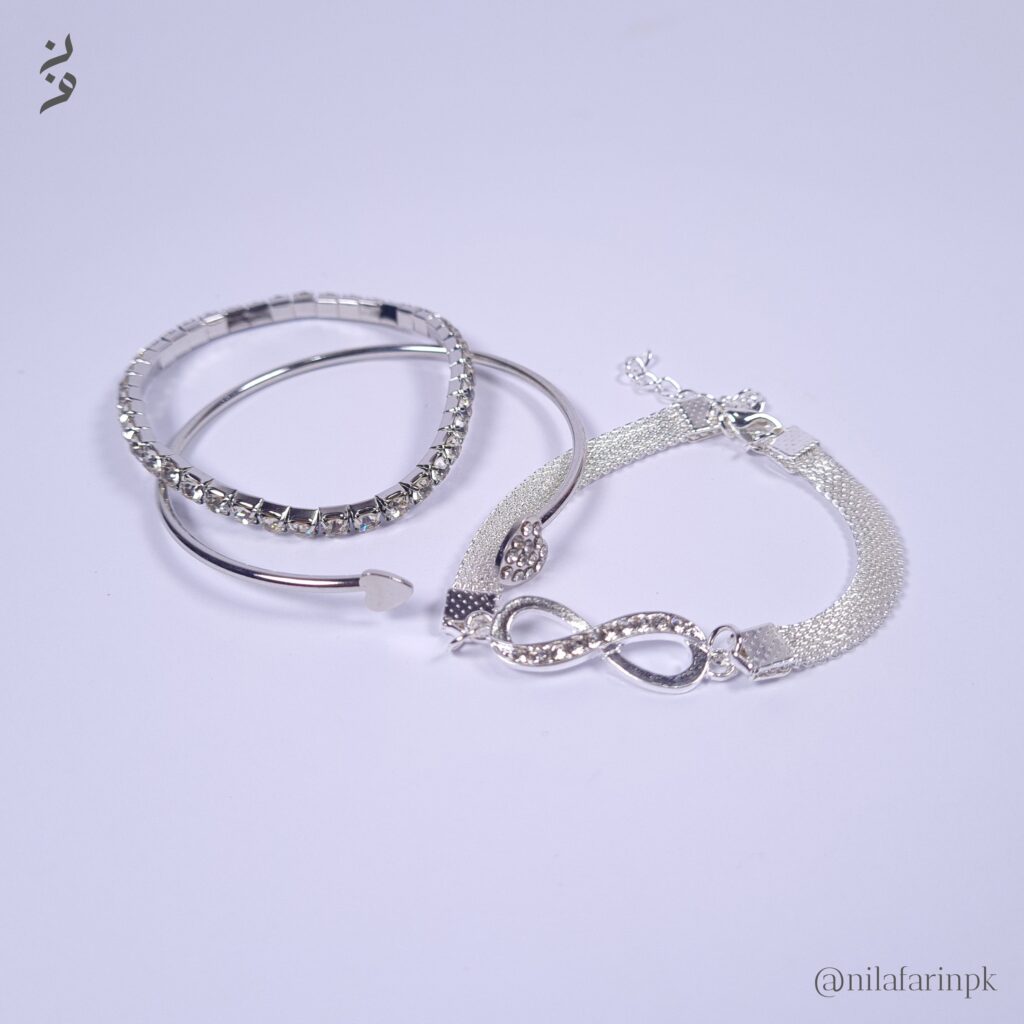 Silver-Plated 3-Piece Bracelet Set |New Arrival|