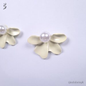 Petal Soft Pearl & Enamel Floral Studs |New Arrival|