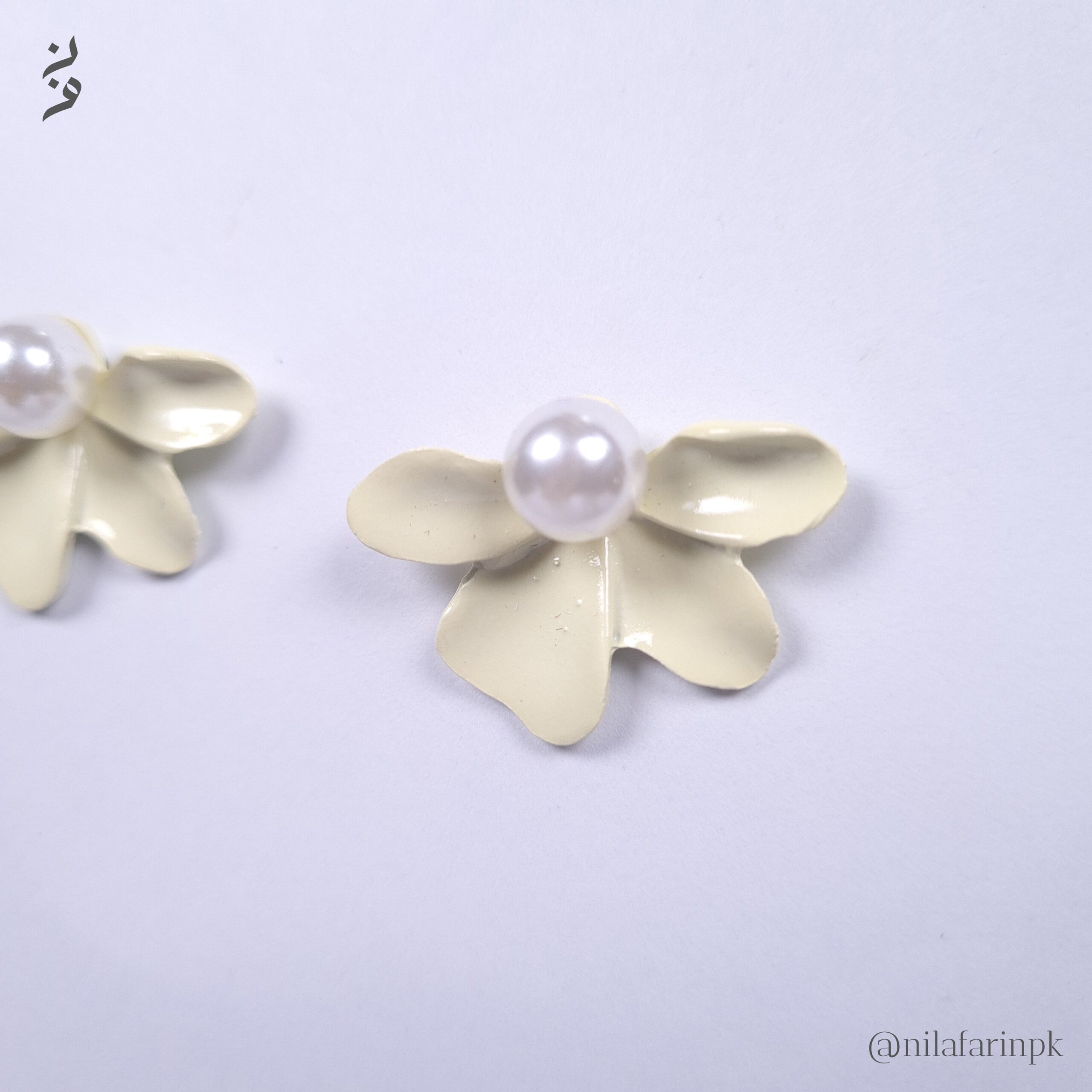 Petal Soft Pearl & Enamel Floral Studs |New Arrival|