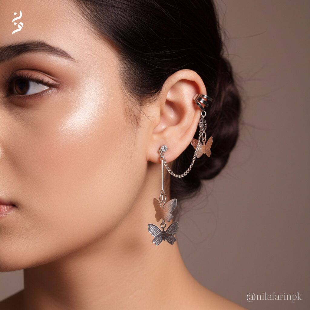 Butterfly Wing Chain Ear Cuff |New Arrival |