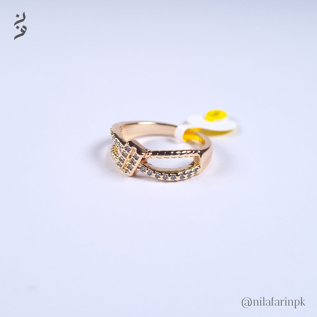 Modern Interwoven Knot Ring with Pave CZ Accents
